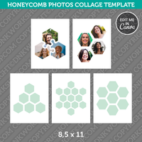 Honeycomb Photo Collage Template Canva