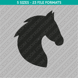 Horse Head Silhouette Embroidery Design - 5 Sizes - INSTANT DOWNLOAD 