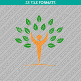 Human Tree Embroidery Design - 4 Sizes - INSTANT DOWNLOAD 