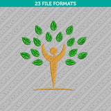 Human Tree Embroidery Design - 4 Sizes - INSTANT DOWNLOAD 