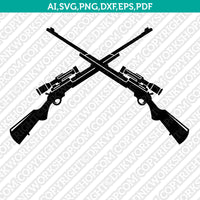 Hunting Rifle Shotgun Gun Shooting SVG Cut File Cricut Vector Sticker Decal Silhouette Cameo Dxf PNG Eps