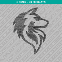 Husky Wolf Embroidery Design