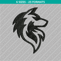 Husky Wolf Embroidery Design