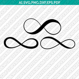Infinity Symbol Sign SVG Vector Silhouette Cameo Cricut Cut File  Dxf Eps Clipart Png