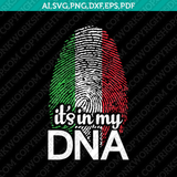 Italy Italian Flag Its In My DNA Fingerprint SVG Vector Silhouette Cameo Cricut Cut File  Dxf Eps Clipart Png