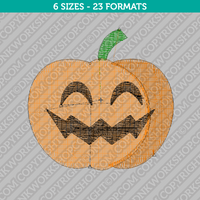 Jack O Lantern Halloween Pumpkin Machine Embroidery Design 