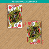 Jack of Hearts Playing Cards SVG Vector Silhouette Cameo Cricut Cut File  Dxf Eps Clipart Png