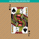 Jack of Spades Playing Cards SVG Vector Silhouette Cameo Cricut Cut File Dxf Eps Clipart Png