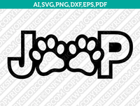 Jeep Paw  SVG Vector Silhouette Cameo Cricut Cut File Dxf Png Eps Clipart