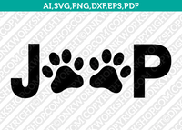 Jeep Paw  SVG Vector Silhouette Cameo Cricut Cut File Dxf Png Eps Clipart