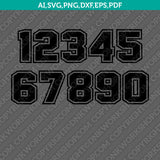 Jersey Team Sports Uniform Numbers 0 9 SVG Vector Cricut Cut File Clip art Png Eps Dxf