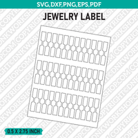 Jewelry Label Template SVG Vector Cricut Cut File Clipart Png Eps Dxf