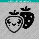 Kawaii Fruit Strawberry Embroidery Design - 6 Sizes - INSTANT DOWNLOAD 