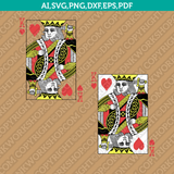 King Hearts Playing Cards SVG Vector Silhouette Cameo Cricut Cut File Clipart Png Dxf Eps