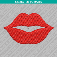 Kiss Lips Emoji Embroidery Design 