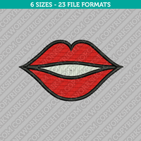 Kiss Lips Embroidery Design - 6 Sizes - INSTANT DOWNLOAD 