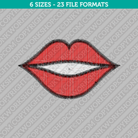 Kiss Lips Embroidery Design - 6 Sizes - INSTANT DOWNLOAD 