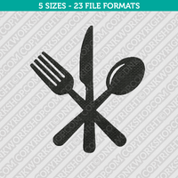 Knife fork spoon set Embroidery Design - 5 Sizes - INSTANT DOWNLOAD 