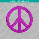 Cute Peace Sign Embroidery Design - 6 Sizes