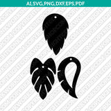 Leaf-Leaves-Earring-Template-Teardrop-Pendant-SVG-Silhouette-Cameo-Cricut-Laser-Cut-File-Png-Eps-Dxf