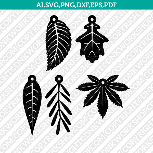 Earrings leaf SVG bundle vector for instant download - Svg Ocean — svgocean