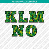 Green Leaf Leaves Nature Letter Font Alphabet SVG Cut File Vector Cricut Silhouette Cameo Clipart Png Dxf Eps