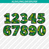 Leaf Leaves Numbers Printable¬ SVG Vector Silhouette Cameo Cricut Cut File Dxf Eps Clipart Png