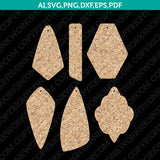 Leather Cork Boho Wedge Acetate Geometric Earring Template SVG Silhouette Cameo Vector Cricut Laser Cut File Png Eps Dxf