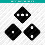Dice Earring Template SVG Laser Cut File Cricut Vector Silhouette Cameo Dxf PNG Eps