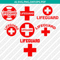 LifeGuard Life Guard SVG Red Cross Silhouette Cameo Cricut Cut File Clipart Png Eps Dxf Vector