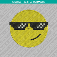 Like a Boss Smiley Face Emoji Embroidery Design - 6 Sizes - INSTANT DOWNLOAD 