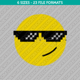 Like a Boss Smiley Face Emoji Embroidery Design - 6 Sizes - INSTANT DOWNLOAD 