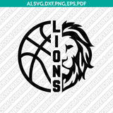 Lions Basketball SVG Vector Silhouette Cameo Cricut Cut File Clipart Eps Png Dxf