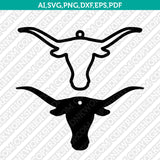 Longhorn Texas Earring Template SVG Laser Cut File Cricut Vector Silhouette Cameo Dxf PNG Eps