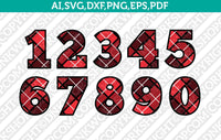 Lumberjack Flannel Plaid Numbers first second third fourth fifth 1st 2nd 3rd 4th 5th birthday party SVG Cricut Cut File Clipart Dxf Png Eps Vector