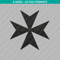 Maltese Cross Machine Embroidery Design - 6 Sizes - INSTANT DOWNLOAD 