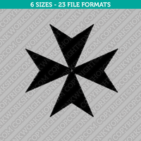 Maltese Cross Machine Embroidery Design - 6 Sizes - INSTANT DOWNLOAD 