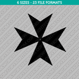 Maltese Cross Machine Embroidery Design - 6 Sizes - INSTANT DOWNLOAD 