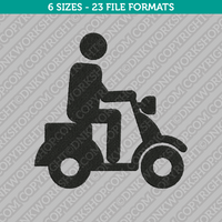 Man with Vespa Scooter Embroidery Design - 6 Sizes - INSTANT DOWNLOAD 