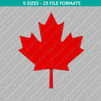 Maple Leaf Embroidery Design - 5 Sizes - INSTANT DOWNLOAD 