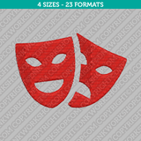 Mardi Gras Comedy Tragedy Theatre Drama Mask Embroidery Design