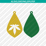 Marijuana Earring Template Laser Cut File Vector Clipart SVG Png Dxf Pdf Eps