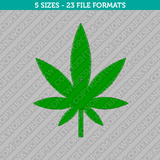 Marijuana Cannabis Leaf Embroidery Design - 5 Sizes - INSTANT DOWNLOAD 