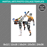 Martial Arts Fighter Photo Collage Template Canva PDF