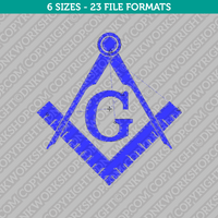 Masonic Embroidery Design - 6 Sizes - INSTANT DOWNLOAD 