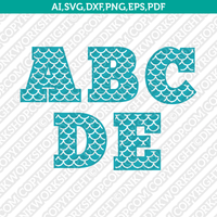 Mermaid Letters SVG Vector Silhouette Cameo Cricut Cut File Clipart Eps Png Dxf