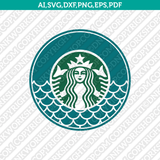 Mermaid Starbuck Cup SVG Tumbler Mug Cold Cup Sticker Decal Silhouette Cameo Cricut Cut File Png Eps Dxf