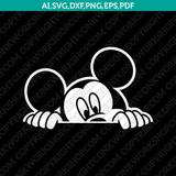 Mickey Minnie Peeping Hiding 2 SVG Vector Silhouette Cameo Cricut Cut File Clipart Eps Png Dxf