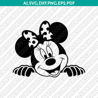 Mickey Minnie Winking Peeping Hiding SVG Vector Silhouette Cameo Cricut Cut File Clipart Eps Png Dxf