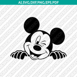 Mickey Minnie Winking Peeping Hiding SVG Vector Silhouette Cameo Cricut Cut File Clipart Eps Png Dxf